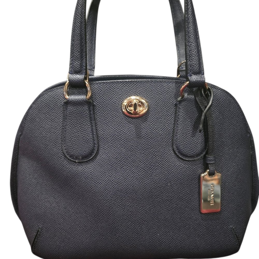 COACH Prince Street Mini Satchel Crossgrain Dark Navy Leather  WITH DUST BAG